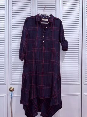 Isabella Sinclair Tartan Asymetrical Shirt Dress M